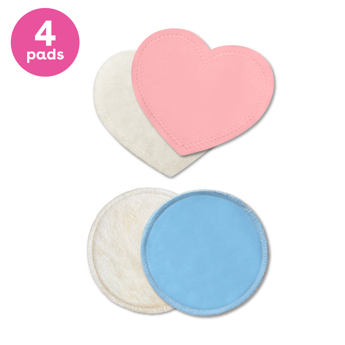 4 reusable nursing pads, 2 regular nursing pads, 2 overnight nursing pads