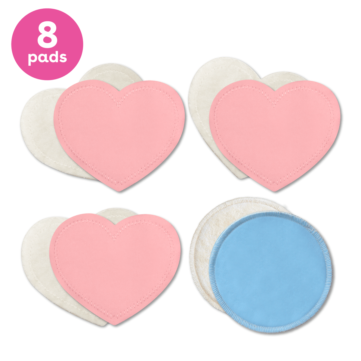 Piftif Reusable Leak-proof Maternity Breast Pads,Washable Nursing  Pads,Absorbent Comfort Fit Breast Pads,Cotton Pads (6 Pieces, Cream)