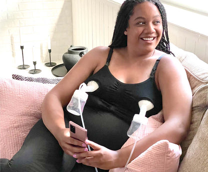 SLAIXIU Cotton Maternity Bra Breast Pump Special Nursing Bra Hands Free  Pregnancy Clothes a43R