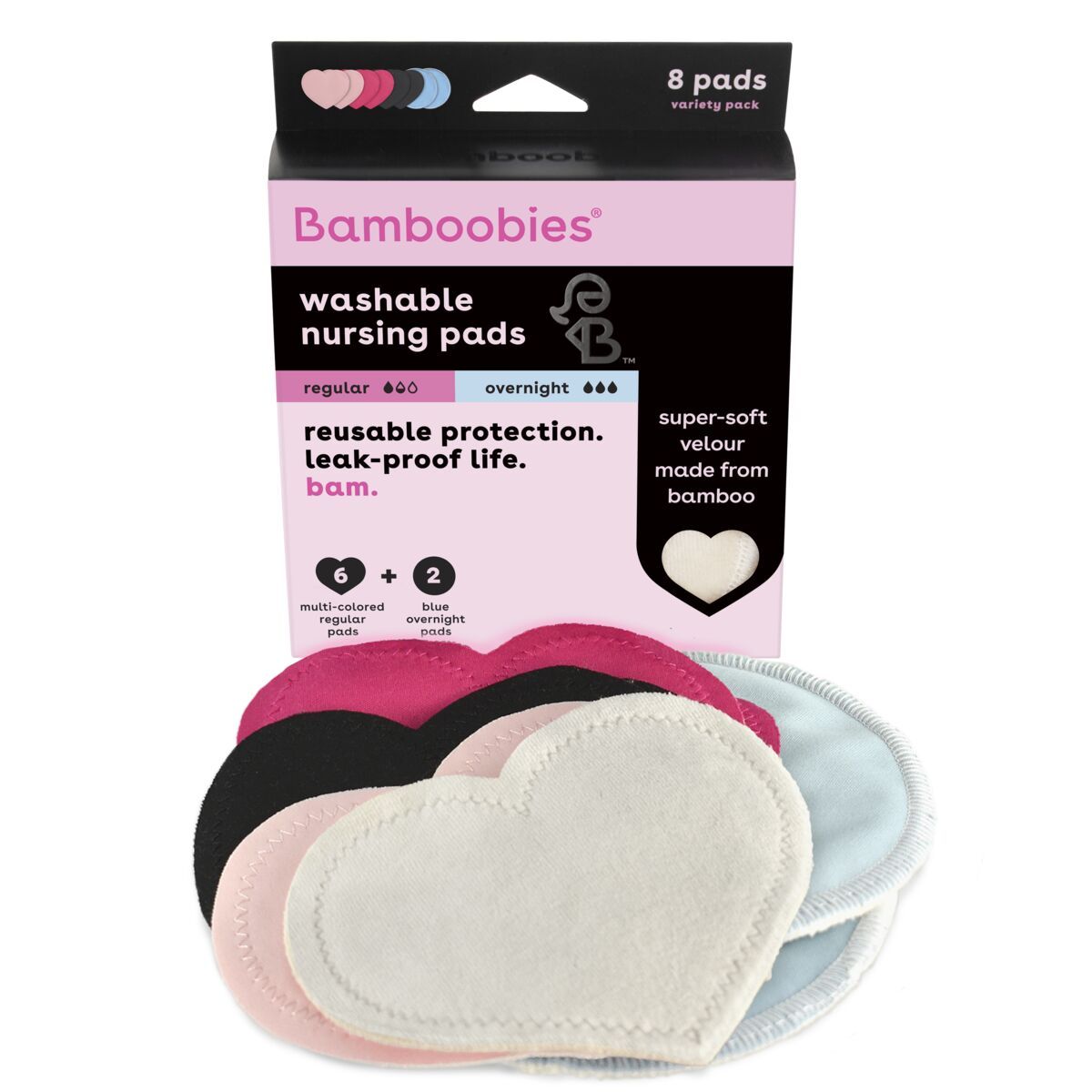 multi-color nursing pads – 4 pairs