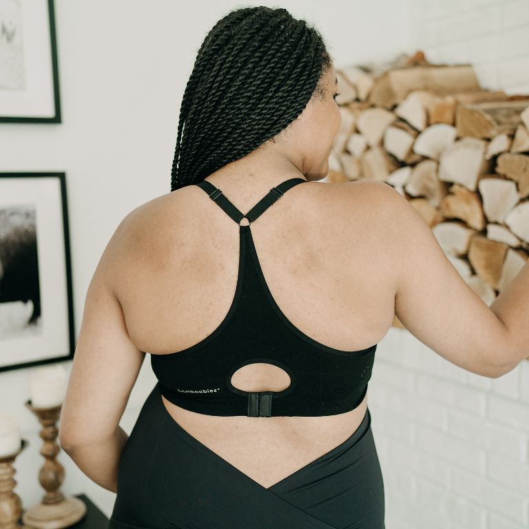 Yoga Nursing Bra Light Support for Breastfeeding Moms Bamboobies